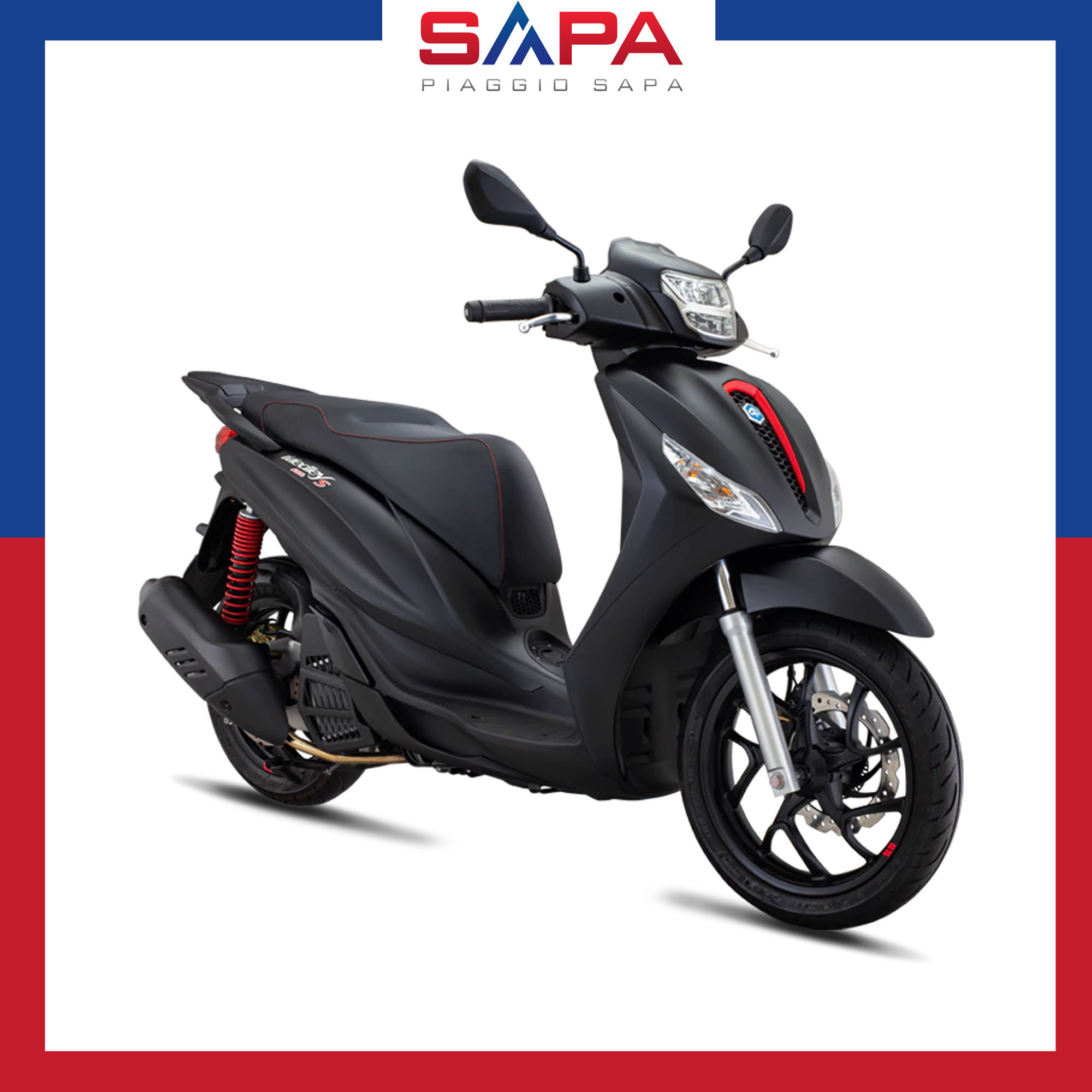 Xe Tay Ga Piaggio Medley S 150 Màu Đen Sần Black Opaco