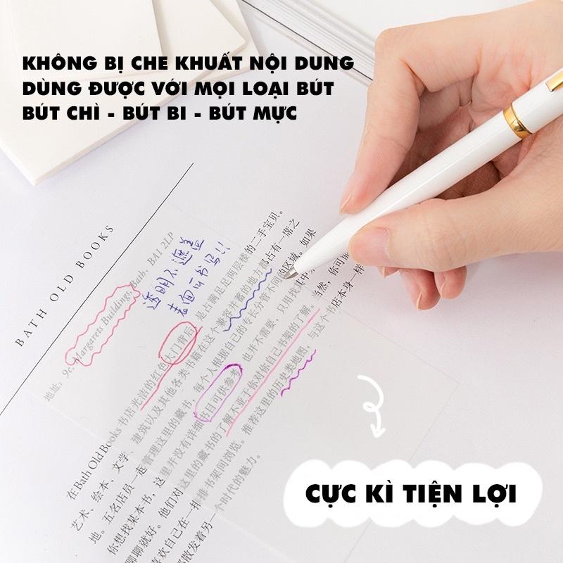 Sticker note giấy nhớ ghi chú trong suốt hàn quốc cho học tập, văn phòng tiện lợi xinh xắn độc đáo BINGO STORE