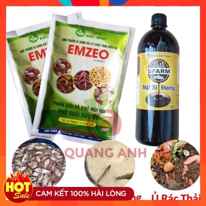 Combo 2 Gói Emzeo Khử Mùi Hôi Và 1 Lít Mật Rỉ Đường Sfarm