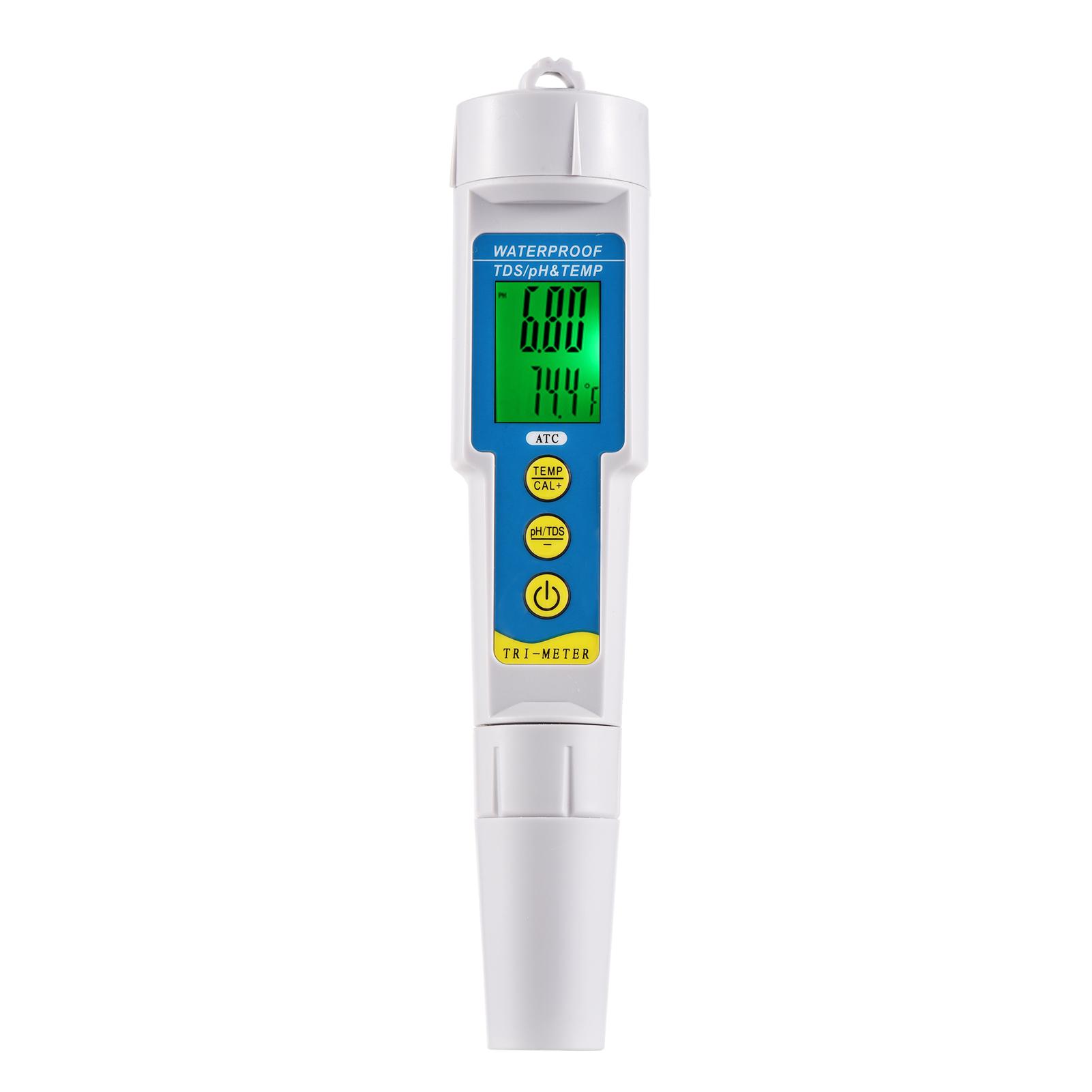 Mini Professional 3 in 1 Water Quality Tester Multi-parameter Water Quality Monitor pH & TDS Meter Acidometer Water Quality Analysis Device