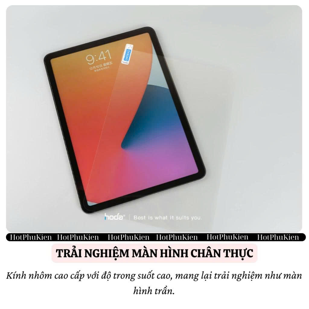 Kính Cường Lực HODA Glass Screen Cho iPad Pro / Air 6 (11 inch &amp; 13 inch – M4, M2, 2024) – Độ Cứng 9H, Full HD, Vát 2.5D - Hàng nhập khẩu