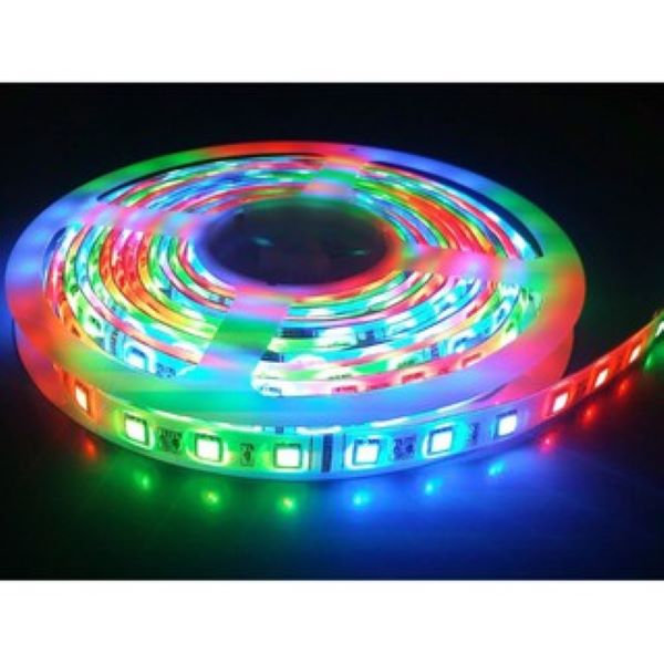 Bộ Dây đèn Led dán 5m 5050 điện áp 12V nhiều màu có phủ silicon + Remote + Nguồn 5A tổ ong