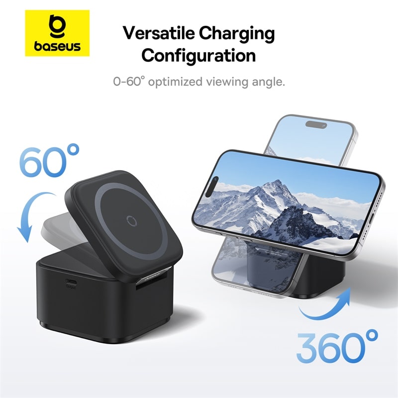 Bộ Sạc Nhanh Không Dây DB-OS Baseus MagPro 2-in-1 Magnetic Wireless Charger 25W (Hàng chính hãng)