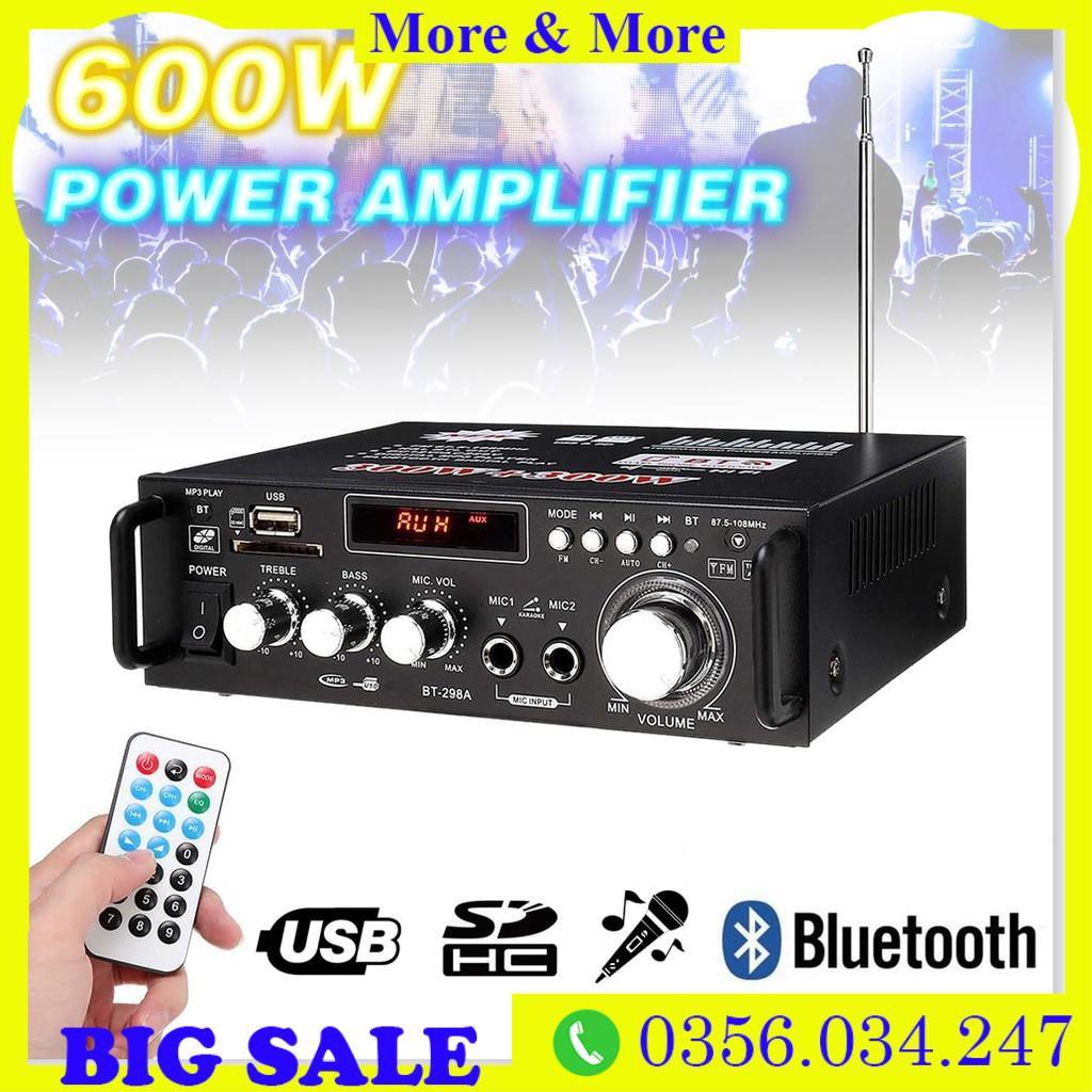 Amplifier Bluetooth FM Radio Car Home 600W   Ampli Mini Loa Amly Bluetooth BT309A 800W Âm thanh Cao Cấp  Freeship b