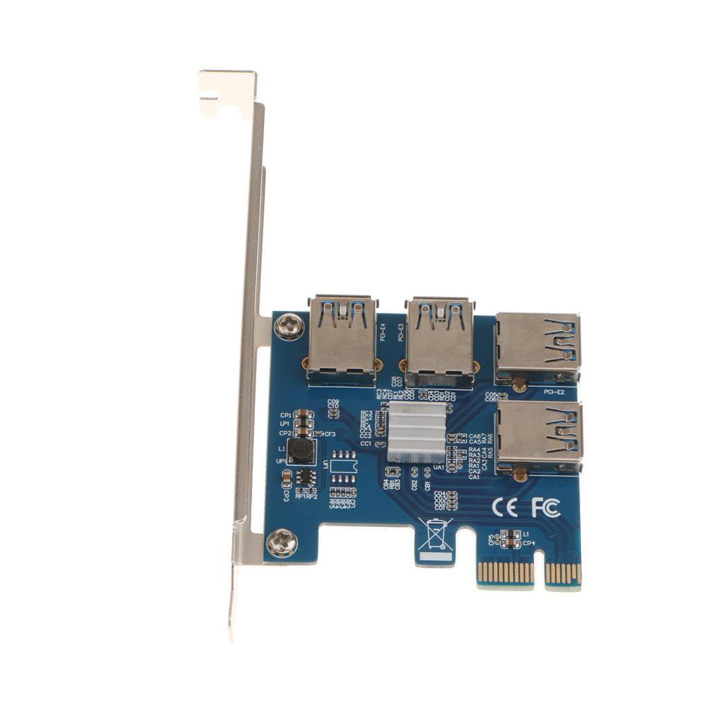 2X PCI Card USB PCI E 4 Ports HUB Adapter Card Internal Network Controller