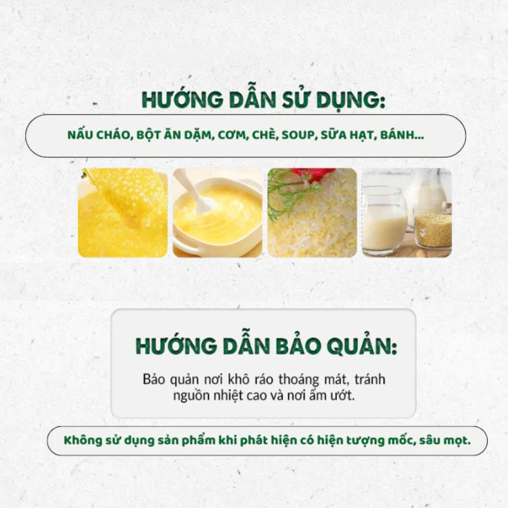 Hạt Kê Nếp Vàng Hữu Cơ C'Lavie 200g/ 450g - Dùng Nấu Sữa Hạt, Cháo Ăn Dặm Cho Bé, Người Ăn Chay, Ăn Kiêng, Eatclean, Giàu Dinh Dưỡng