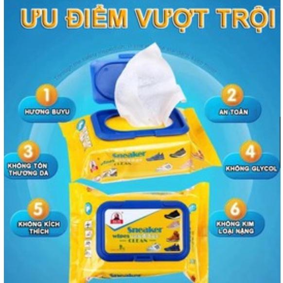 Hình ảnh Khăn Giấy Ướt Lau Giày Sneaker Wipes Clean thần thánh(gói 30 miếng)