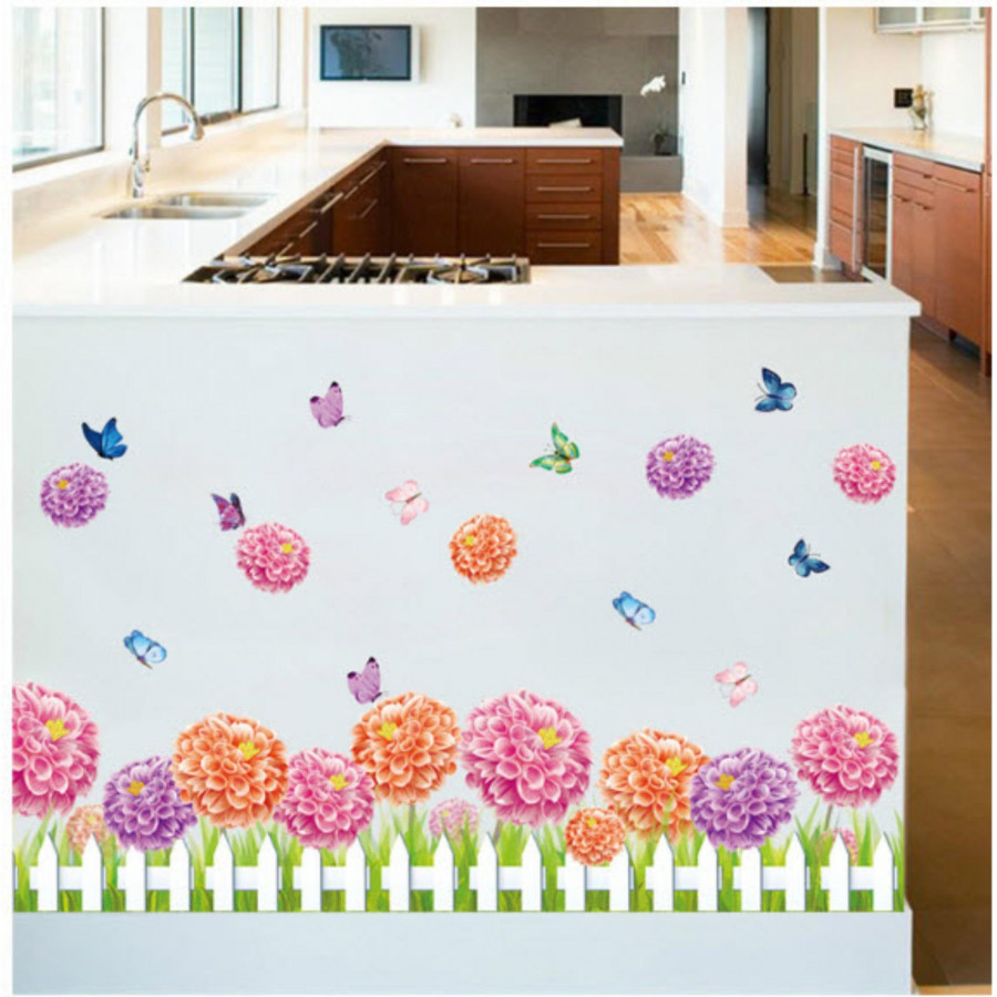 Decal dán tường Cúc hồng đủ màu - HP147