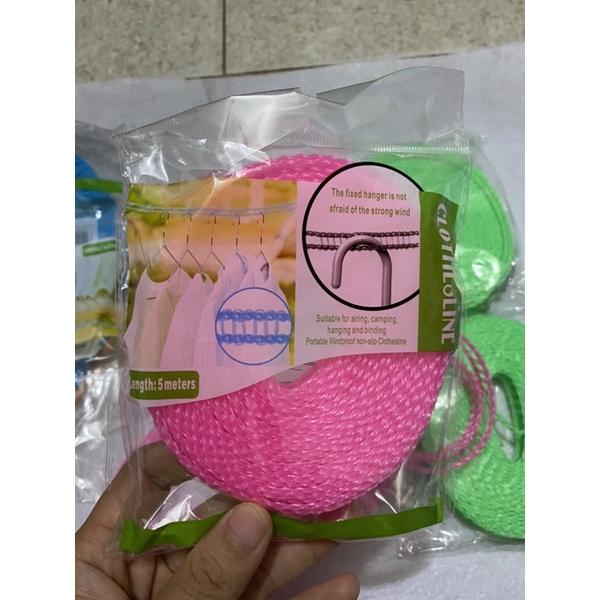Dây phơi quần áo thông minh giúp cố định móc dài 5 mét