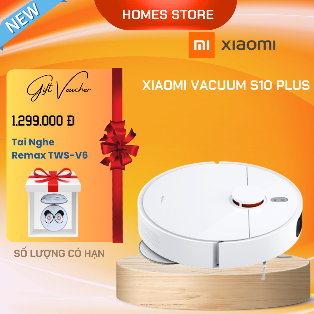 Robot Hút Bụi Lau Nhà XIAOMI Vacuum Mop S10 - 2023 Công Nghệ Định Vị Laser LDS Chống Rơi Rớt Va Đập Tích Hợp 4 Chế Độ Hút Kèm Lập Kế Hoạch Lau Dọn Dễ Dàng Tạo Lưu Nhiều Bản Đồ Thông Minh Lực Hút 4000 Pa Công Suất 45 W - Hàng Chính Hãng