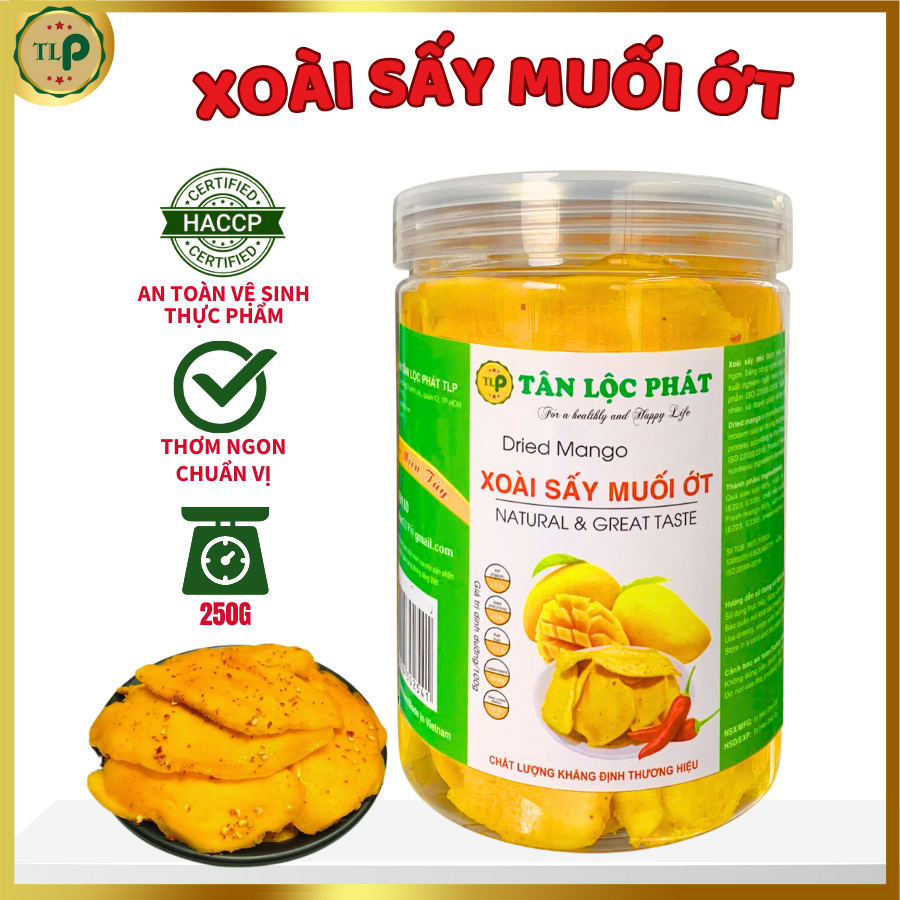 XOÀI SẤY MUỐI ỚT TÂN LỘC PHÁT HŨ 250G