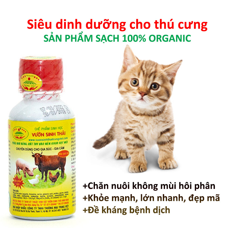 Chế phẩm sinh học VƯỜN SINH THÁI chăn nuôi Vỗ Béo không Mùi Hôi - Vật nuôi chắc thịt lớn nhanh ít bệnh dịch - Thức ăn bổ sung cho lợn gà chó mèo chim
