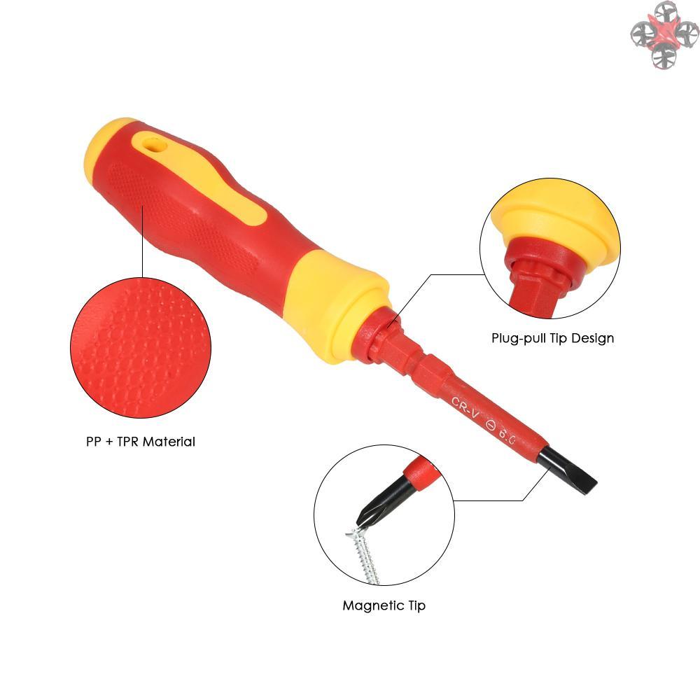 BITS Bộ Tua Vít Sửa Chữa Điện 7 Trong 1 500v