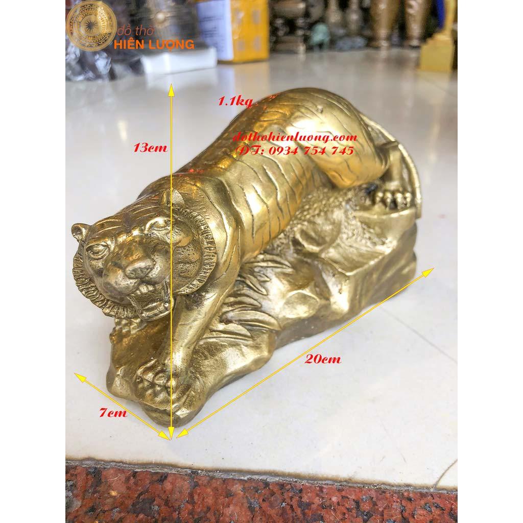 Tượng Hổ Phong Thủy Bằng Đồng Cỡ To Cao 13cm