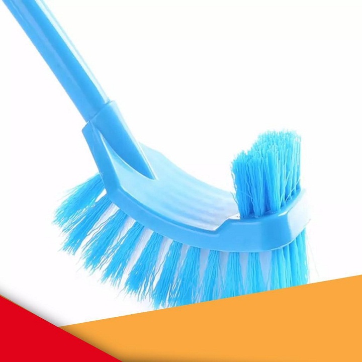 Cọ bồn cầu toilet 2 đầu cán dài lông chổi mềm bằng nhựa cao cấp