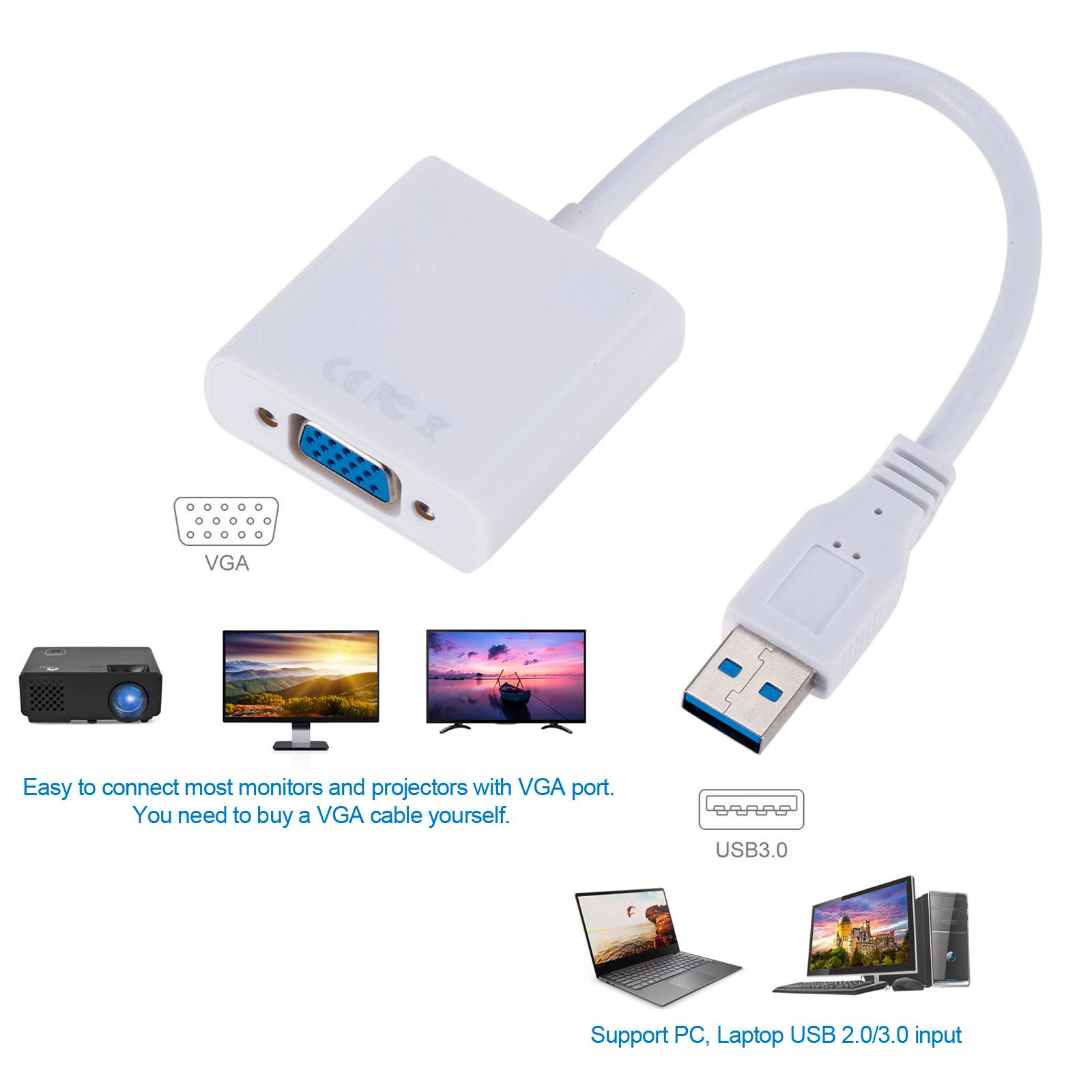 Bộ chuyển đổi USB3.0 sang VGA cho máy tính PC laptop