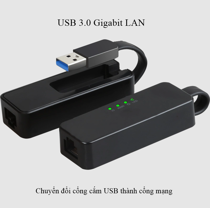 USB 3.0 to Lan 10/100/1000 Gigabit cao cấp dùng kết nối mạng cho PC, Laptop, tivi box tốc độ nhanh và ổn định hơn