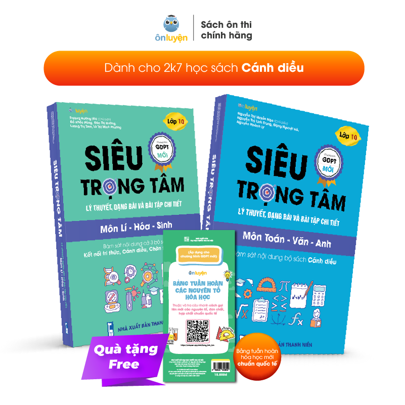 Lớp 10 Combo 2 sách Siêu trọng tâm Toán-Văn_Anh và Lí-Hóa-Sinh