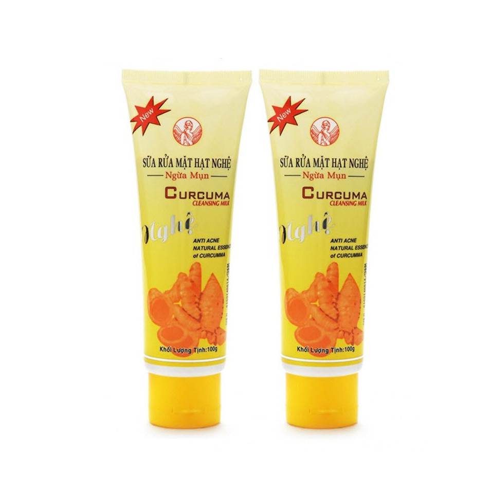 Combo 2 Tuýp Sữa Rửa Mặt Hạt Nghệ Ngừa Mụn Thorakao Curcuma Cleansing Milk 100g