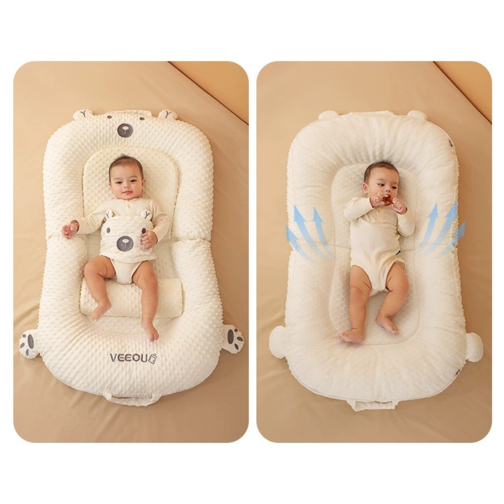 Gối chống trào ngược cho bé  MK063 gấp gọn rộng rãi kèm phụ kiện nệm và kê chân