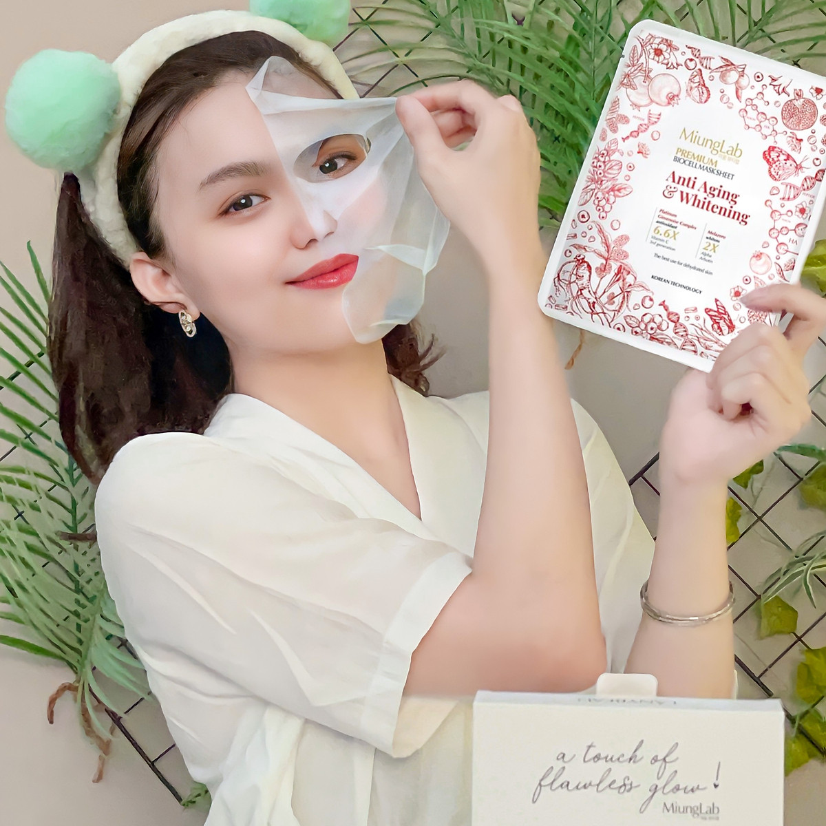 Hộp 8 mặt nạ dưỡng trắng da MiungLab Premium Anti-Aging and Whitening