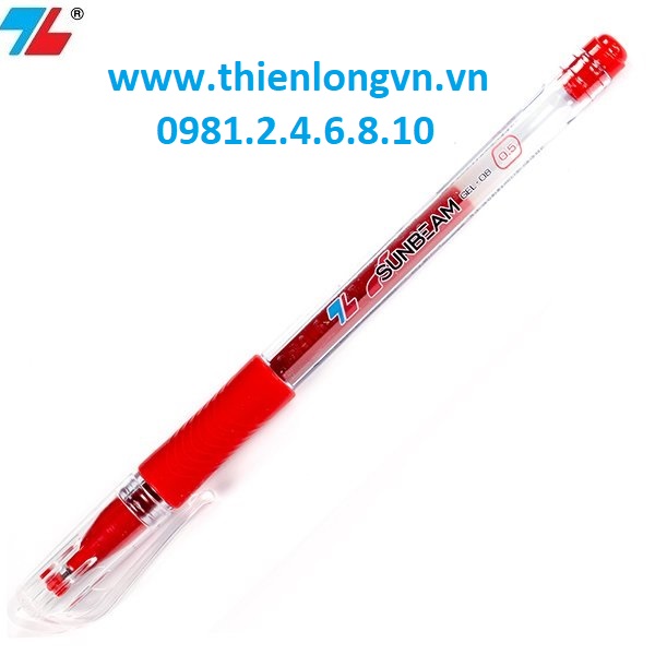 Hộp 20 cây bút gel - bút nước 0.5mm Thiên Long; GEL-08 màu đỏ