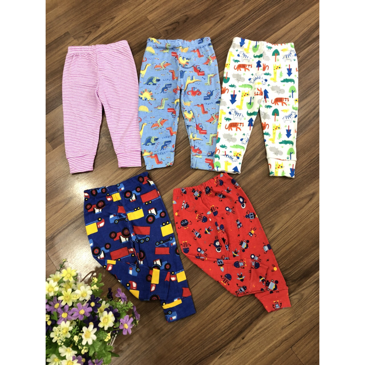 SET 5 CHIẾC QUẦN COTTON BO GẤU CHO BÉ TRAI (giao màu ngẫu nhiên)