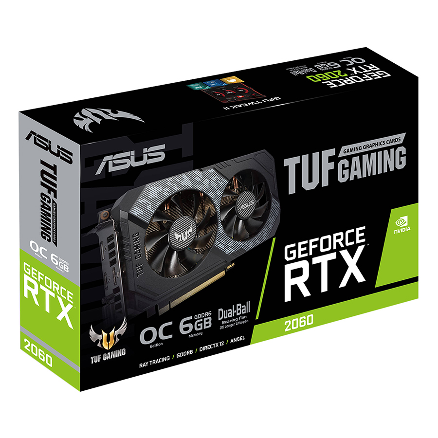 Card Màn Hình VGA ASUS TUF-RTX2060-O6G-GAMING GDDR6 6GB 192-bit - Hàng Chính Hãng