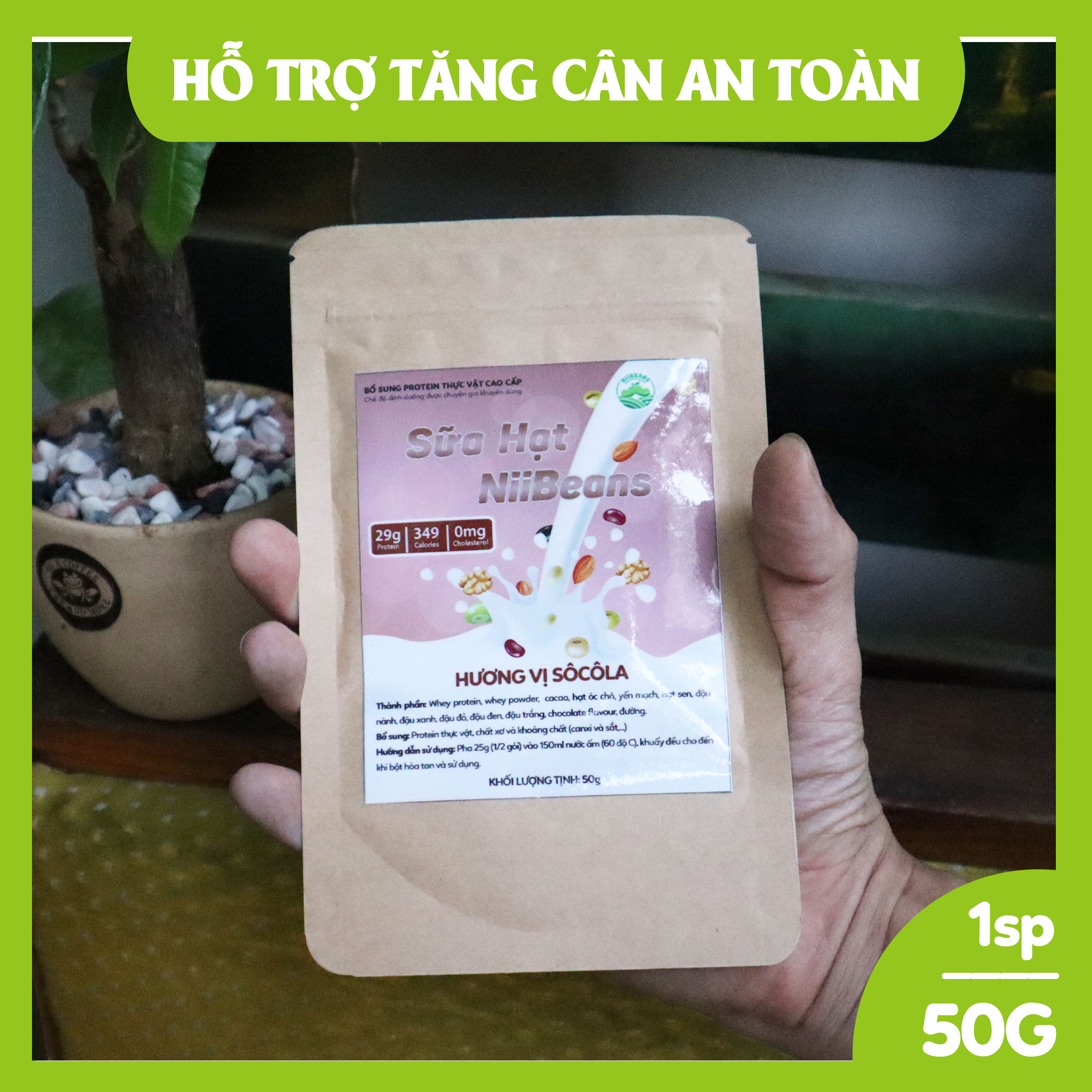 Sữa hạt NiiBeans Tăng cân Hương vị Sô Cô La