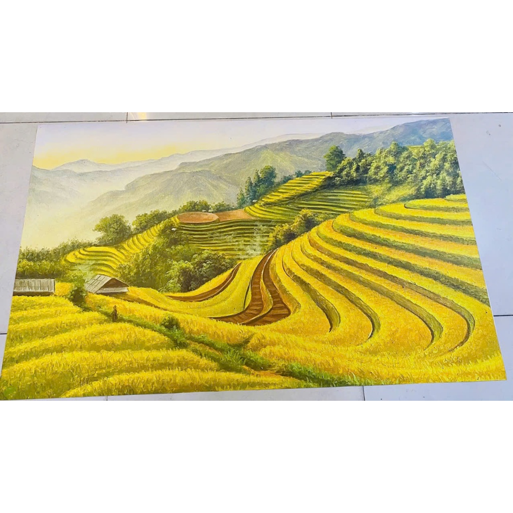 (HCM)Tránh dán tường 3d cảnh Tây Bắc 3 trang trí nhà hàng, khách sạn tích hợp sẵn keo