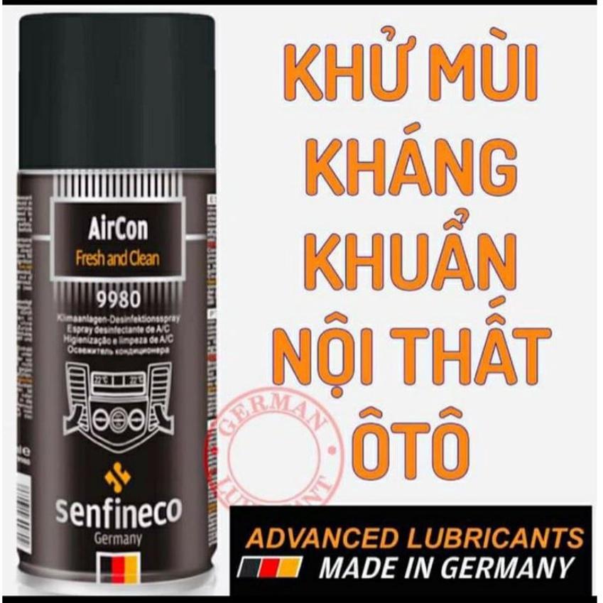 Chai Xịt Khử Mùi & Khử Trùng Không Gian Nội Thất Nhập Khẩu Từ Đức Senfineco 9980 AirCon Fresh And Clean