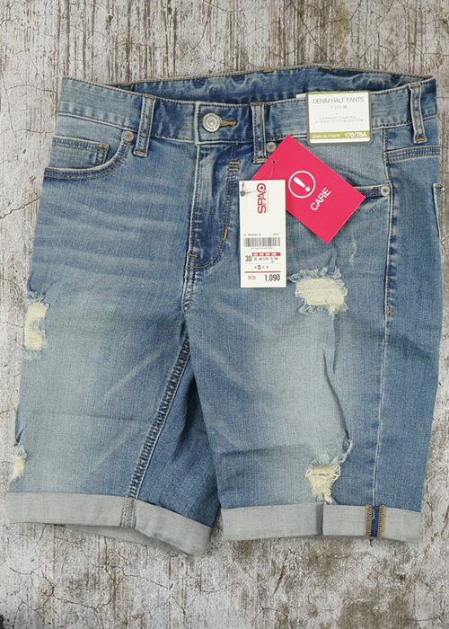 Quần Short Spao Slim &amp; Fit Destroyed Denim Shorts - SIZE 30