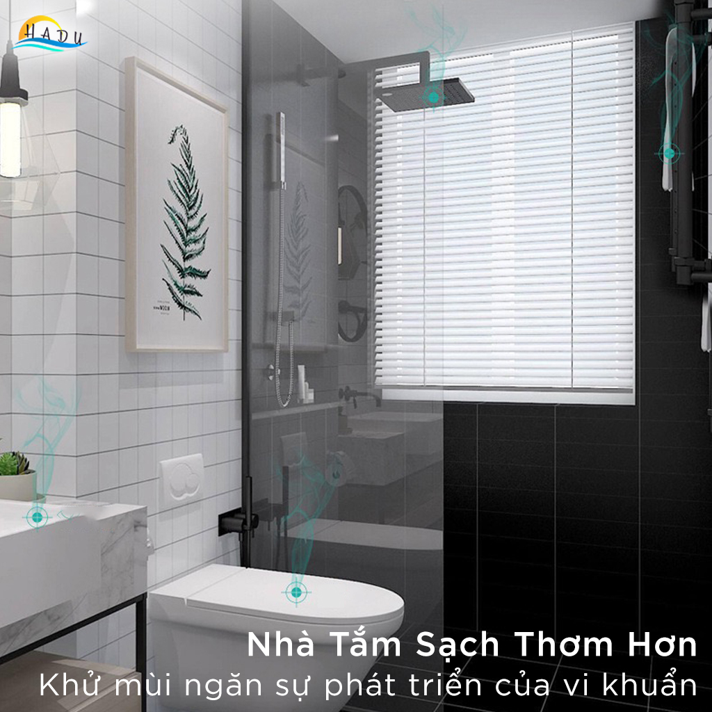 Máy Khử Mùi Nhà Vệ Sinh Phòng Khách Chó Mèo Diệt Khuẩn Ozone Lọc Không Khí Ion Âm Cao Cấp HADU