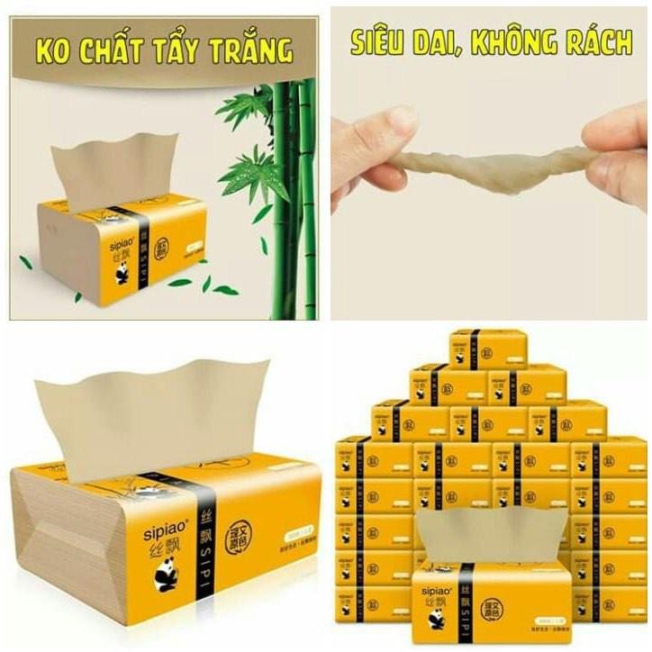 Giấy Ăn Gấu Trúc ️S'Home️ Giấy Ăn SIPIAO Siêu Dai, Không Tẩy Trắng, An Toàn Cho Bé - SH53