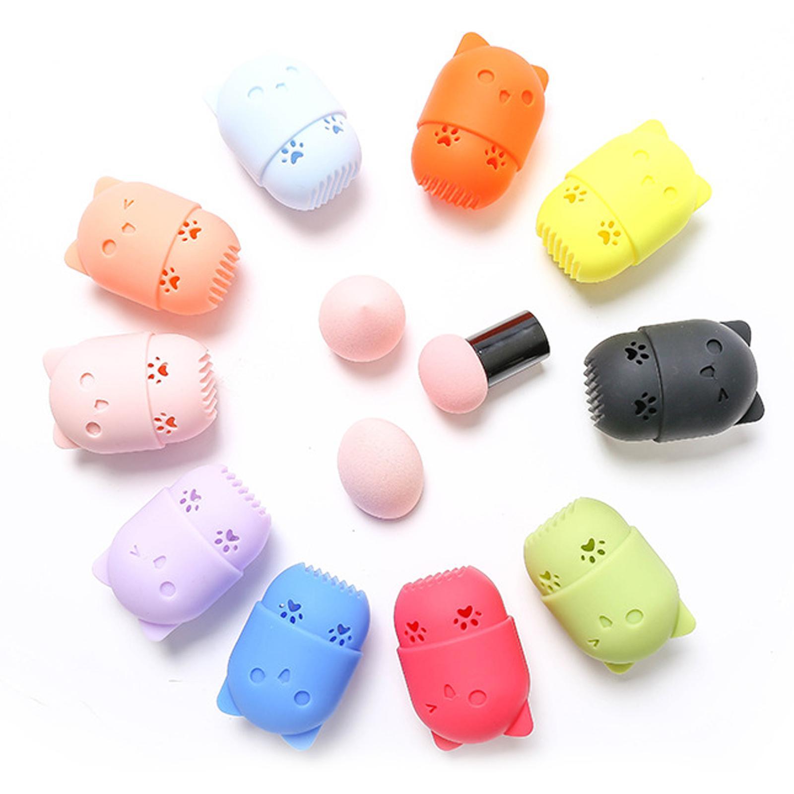 Makeup Sponge Holder Dustproof Silicone Cosmetic Blender Storage Case