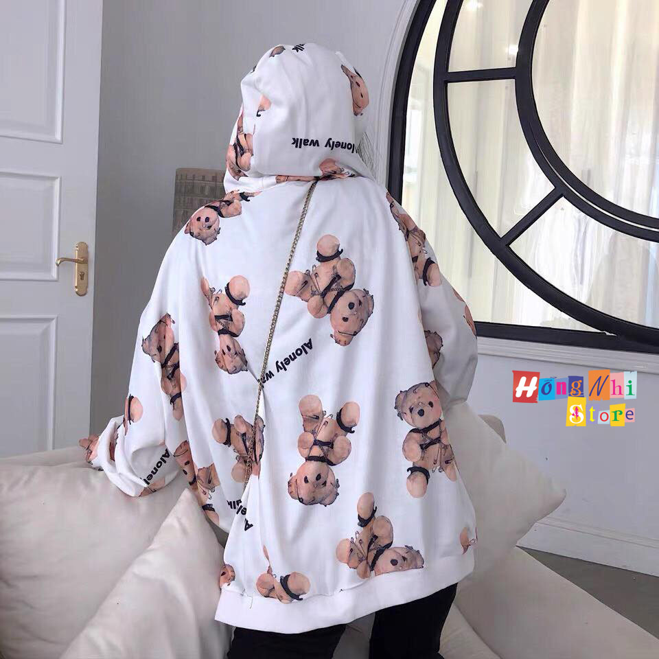 Áo Hoodie Zip In Hình Unisex - Hoodie Dây Kéo Dáng Rộng - MM