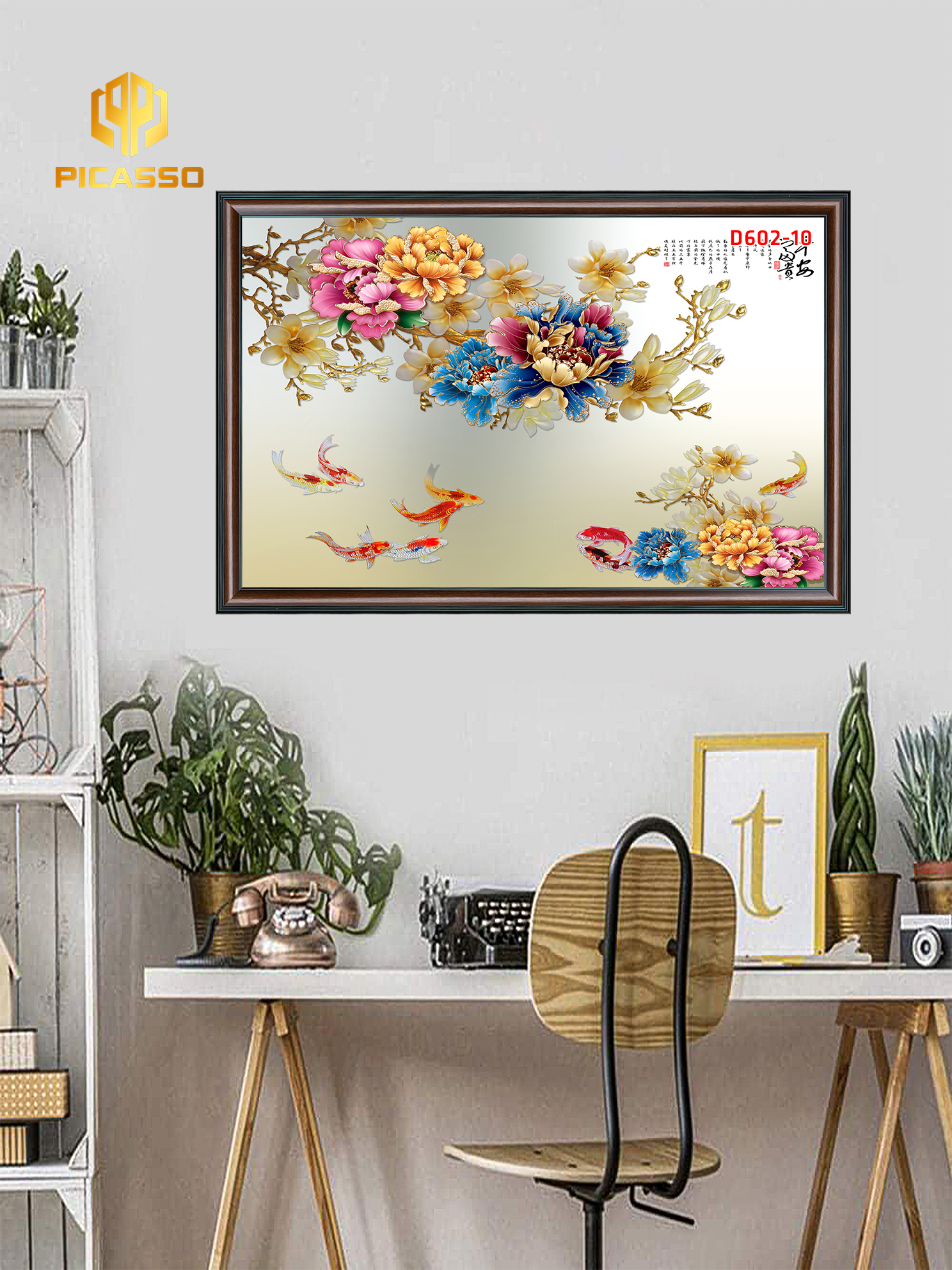 Tranh kính Hoa ngọc D602 02