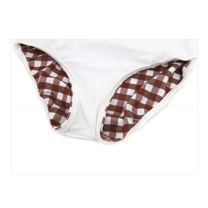 Bộ bikini đi biển cao cấp caro đỏ gạch