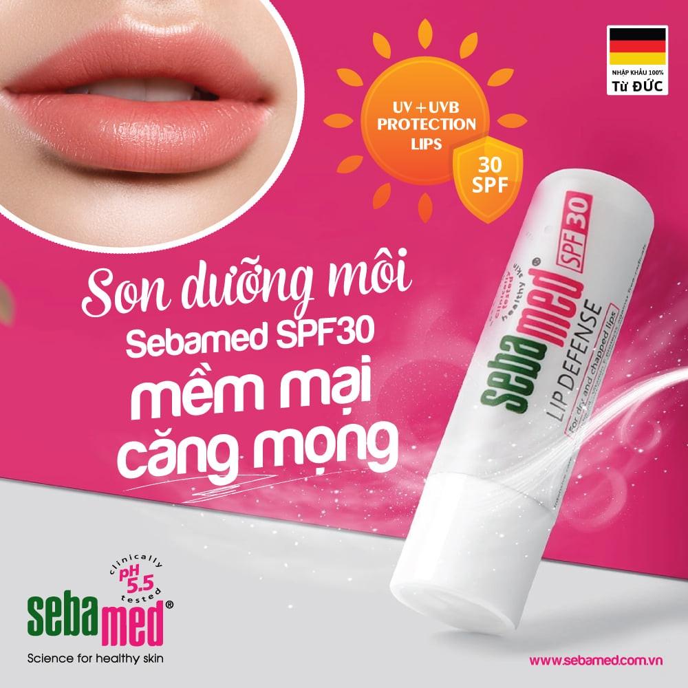 Son dưỡng bảo vệ, chống khô và chống nứt môi Sebamed Sensitive Skin Lip Defense không màu 4.8g