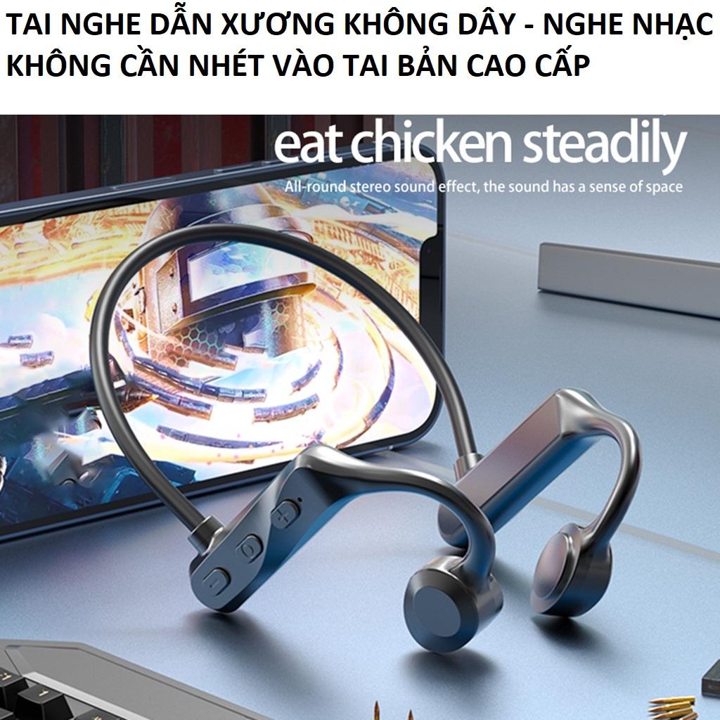 Tai nghe bluetooth không dây dẫn truyền âm thanh qua xương, không gây đau tai loại tốt chống nước IPX5