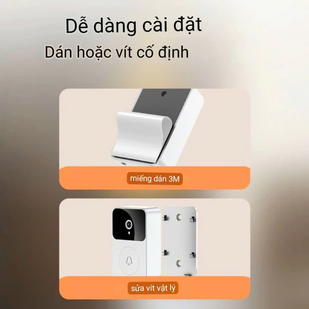 ChuôngCửa Không Dây Cao Cấp Kèm Camera Wifi – Kết Nối Ổn Định, Chống Nước, Xuyên Tường 300m