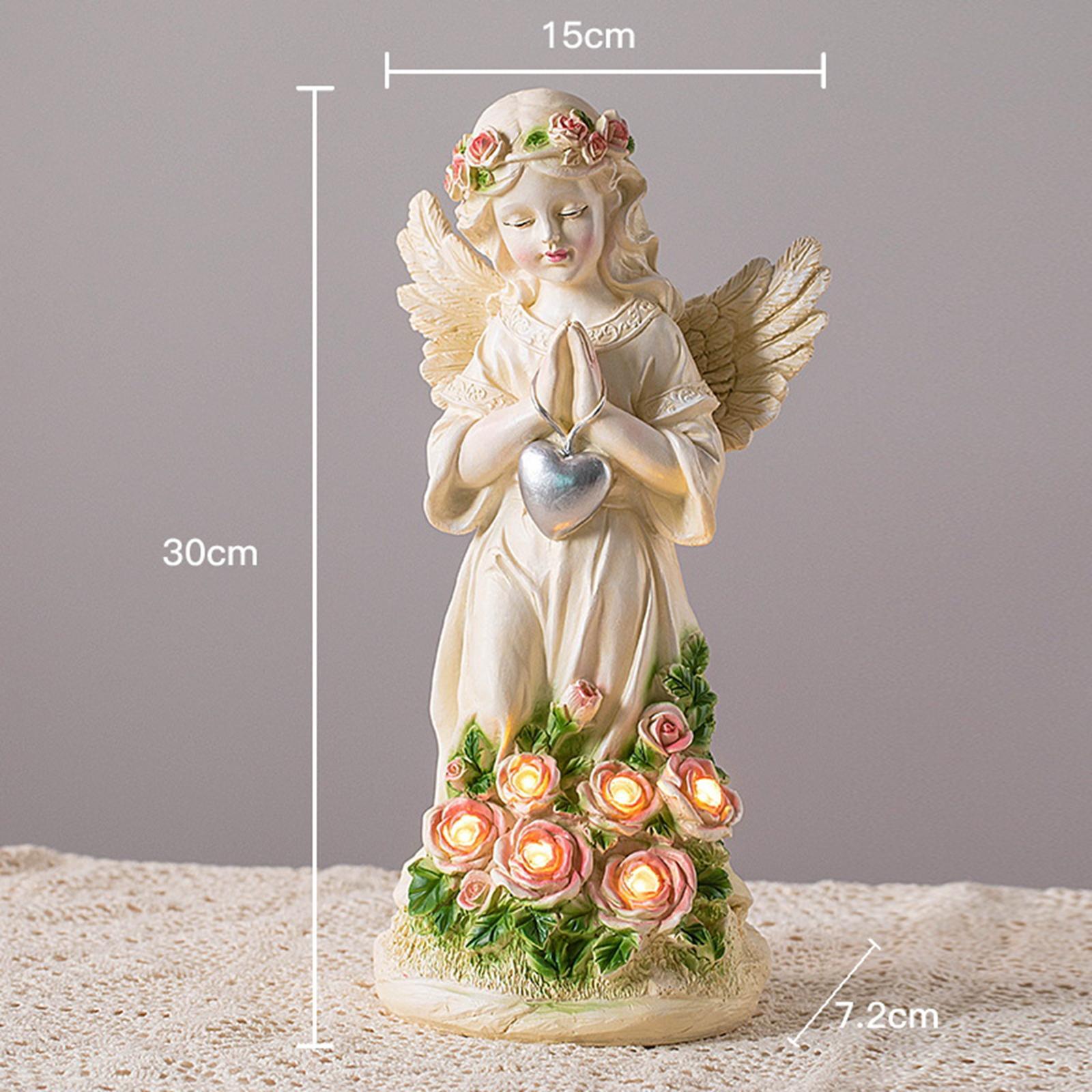 Angel Statues Angel Decoration Collectible Luminous for Landscape