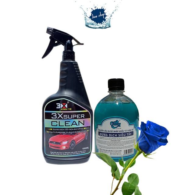 Dung Dịch Tẩy Rửa Ô Tô Xe Máy Đa Năng Ocean + 3x Super clean ,tẩy nhanh các vết dầu nhớt, vết rỉ sét