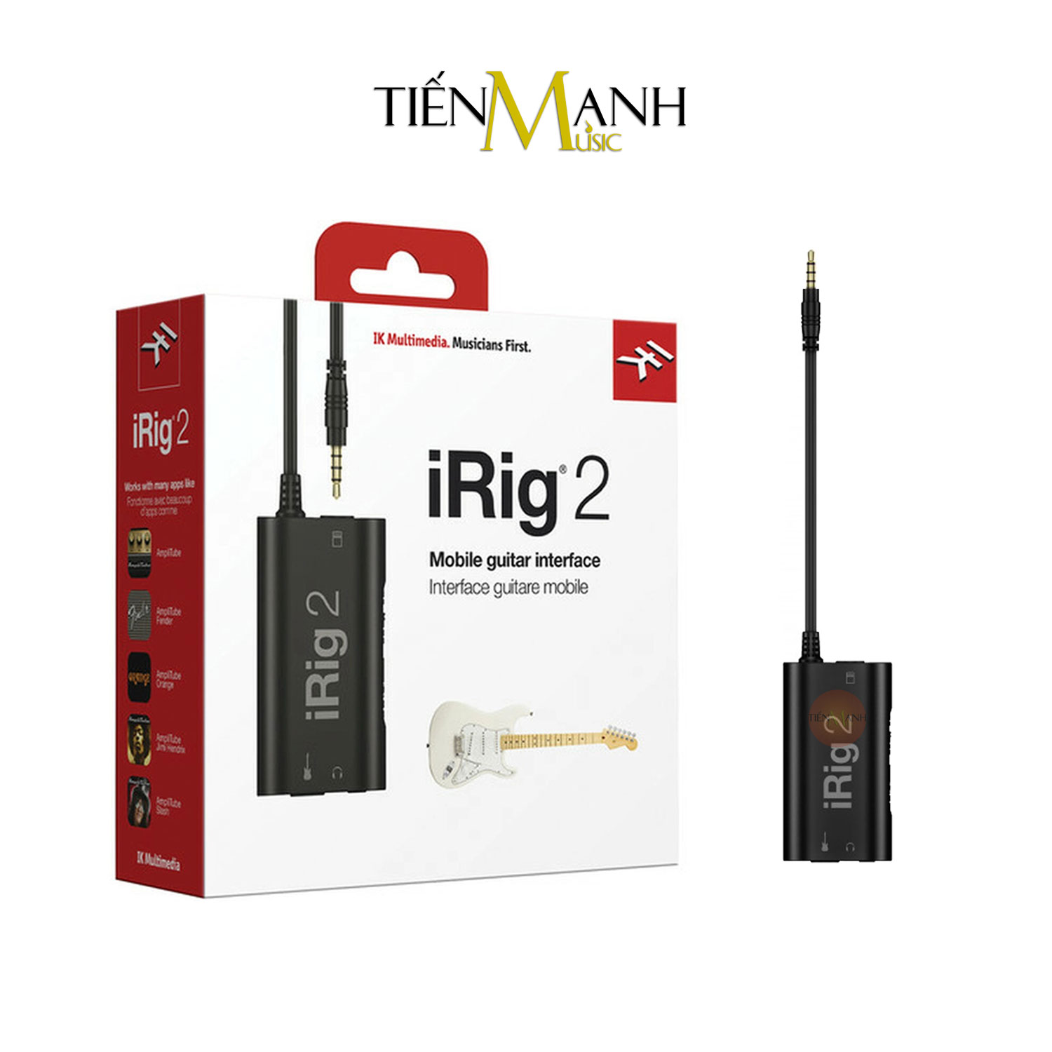 Soundcard Thu Âm LiveStream IK Multimedia iRig 2 Cho Điện Thoại Kết Nối Nhạc Cụ Và Guitar Pickup Audio Interface Live Stream Hàng Chính Hãng - Kèm Móng Gẩy DreamMaker