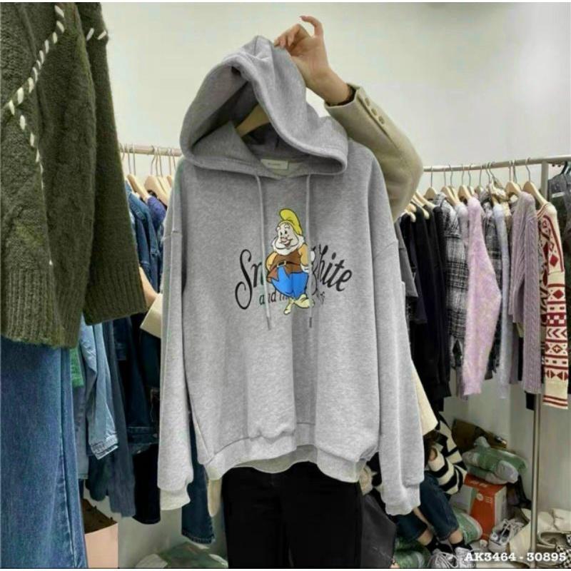 Áo nỉ chui đầu có túi ,Áo hoodie unisex nam nữ chất nỉ bông mềm mịn form rộng,nón to chùm đầu in hoạt hình dễ thương