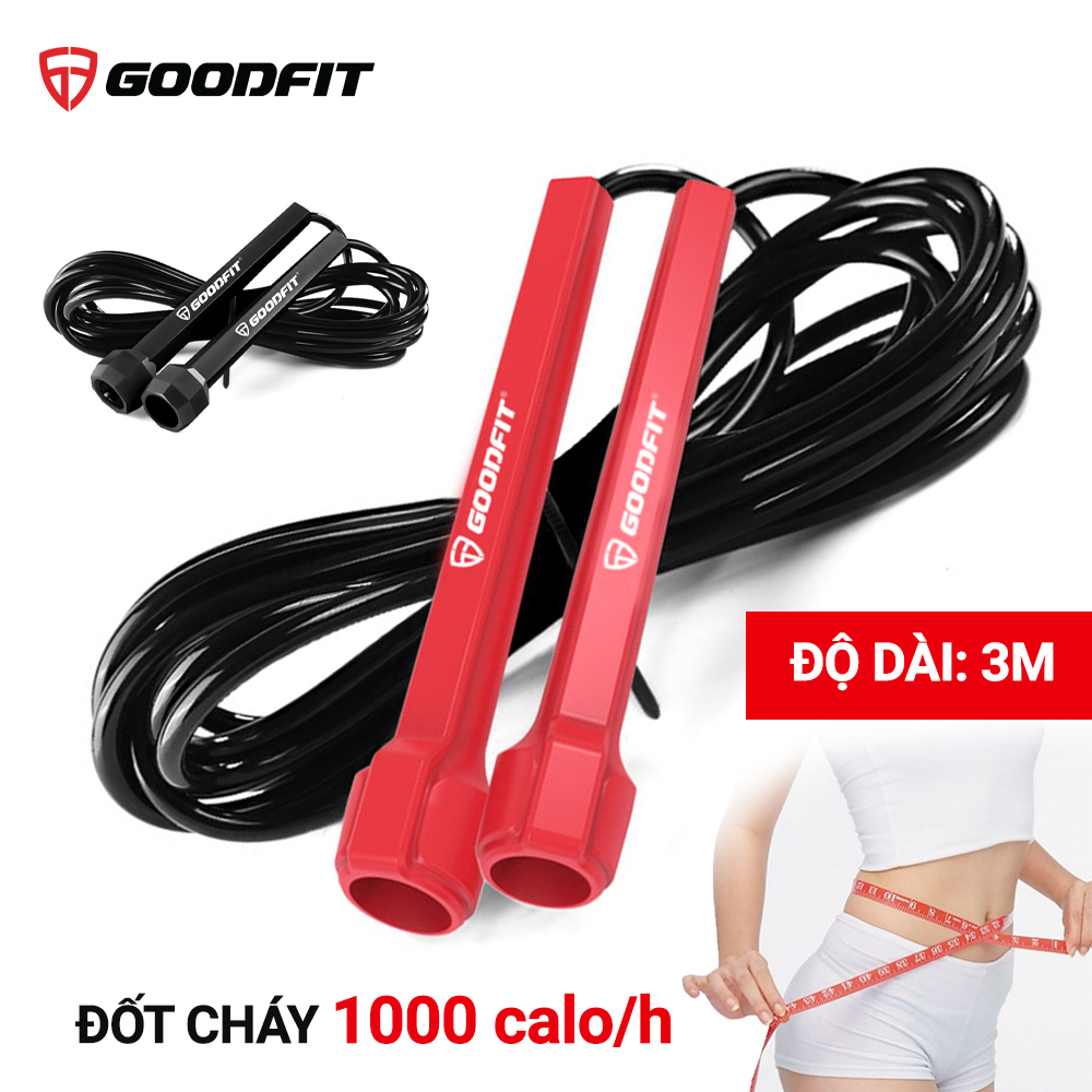 Dây nhảy thể dục siêu nhẹ, dây nhảy thể lực, thể thao GoodFit nhựa PVC bền bỉ, độ dài 3m tùy chỉnh Goodfit GF902JR