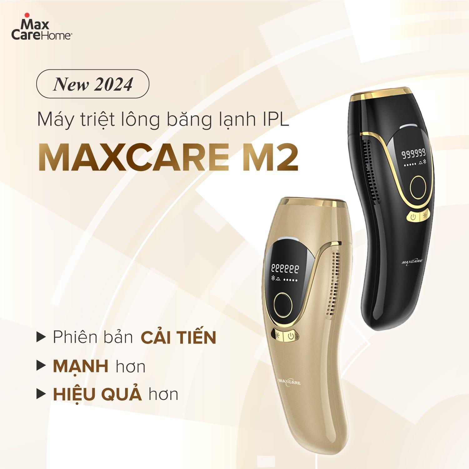 Máy Triệt Lông Băng Lạnh TRẺ HÓA DA IPL Maxcare M2 Bản Cao Cấp Tích Hợp Cảm Biến Da, Năng Lượng 19J Tăng 35% Hiệu Quả