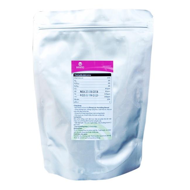 PHÂN BÓN DƯỠNG HOA, THÚC HOA LAN - HOA KIỂNG HỮU CƠ KHOÁNG 6-4-6+TE TAN CHẬM GÓI 450GR
