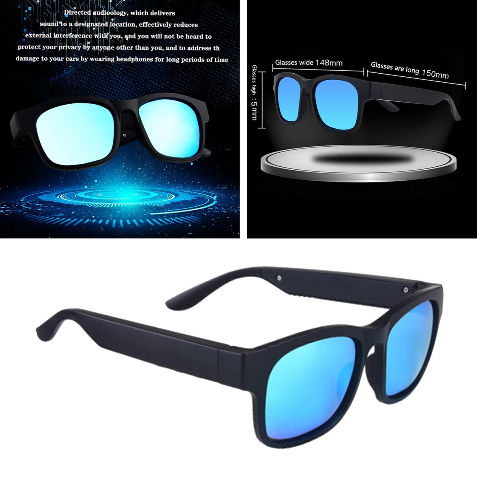 Traveling Smart Glasses Sunglasses Bluetooth Wireless Headset Blue