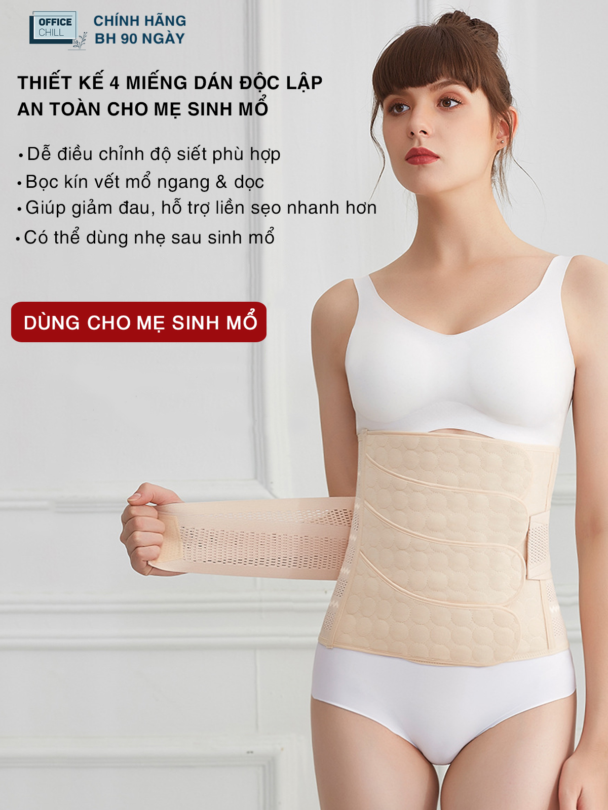 Đai Nịt Bụng Định Hình Eo Sau Sinh OFFICE CHILL Gen Định Hình Giữ Dáng Sau Sinh Hiệu Quả